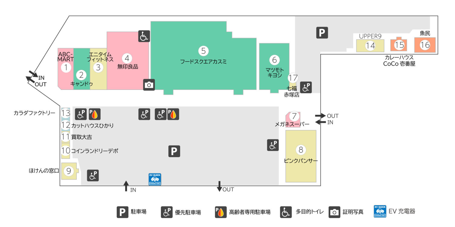 フレスポ赤塚1Fフロアマップ