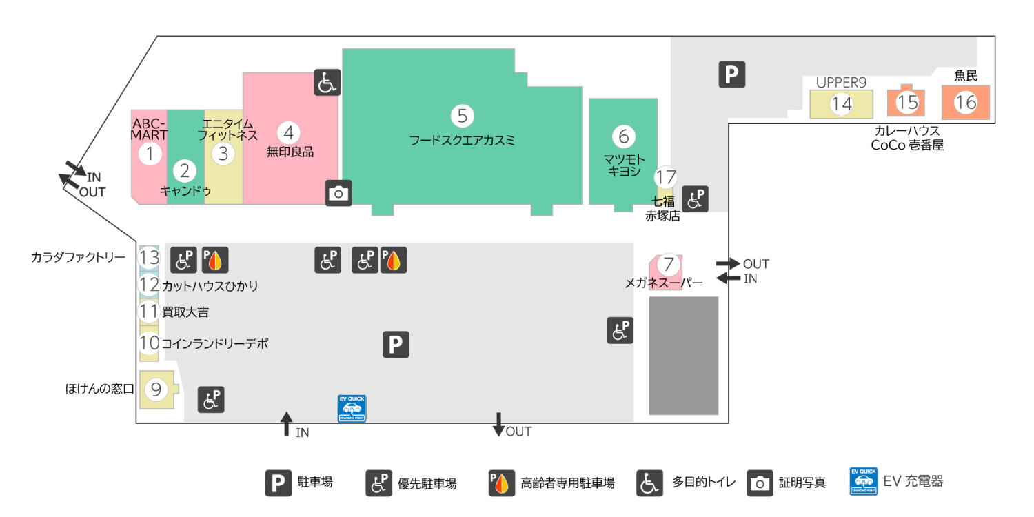 フレスポ赤塚1Fフロアマップ