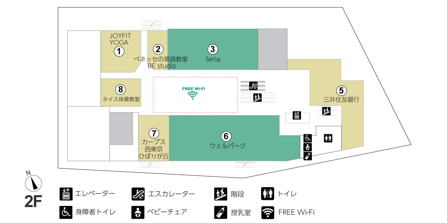 フレスポひばりが丘2階フロアマップ