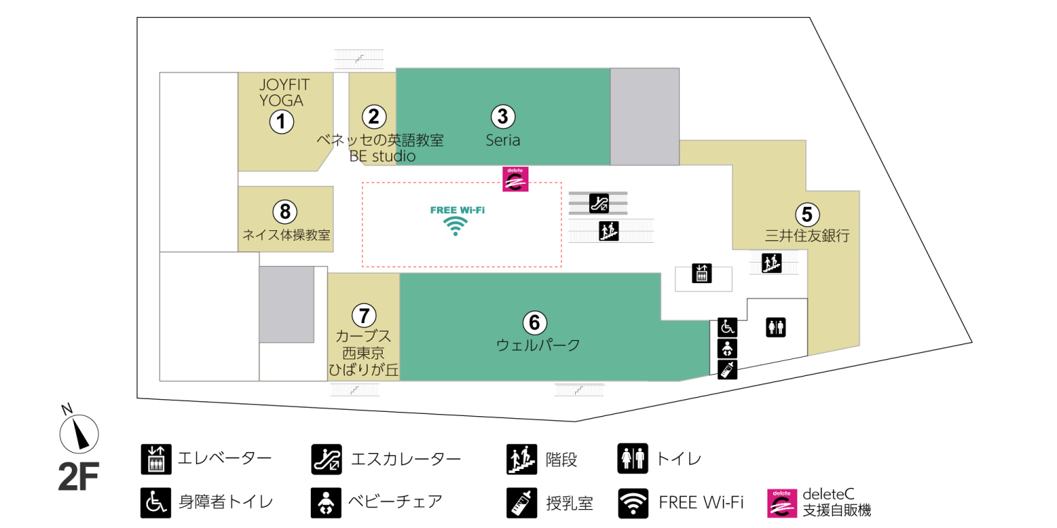 フレスポひばりが丘2階フロアマップ