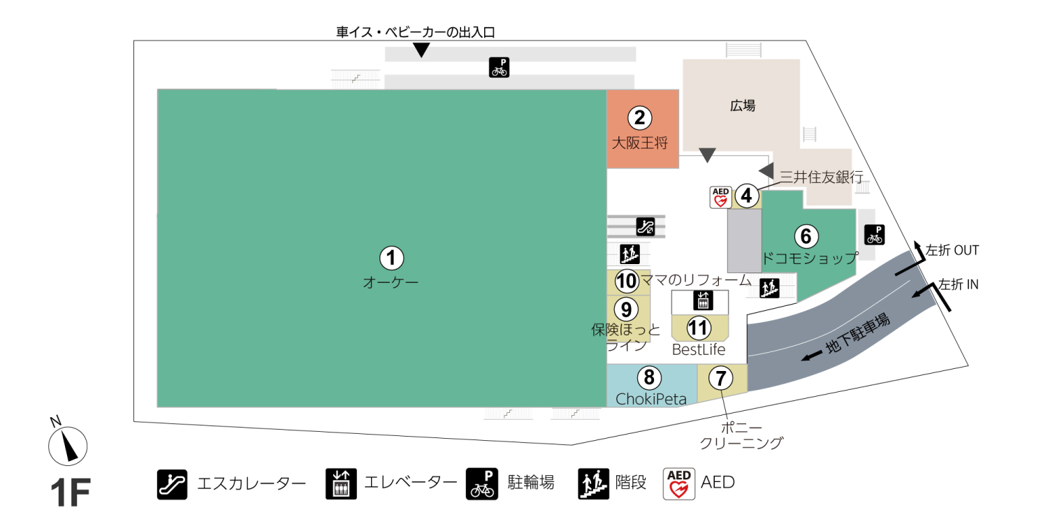 フレスポひばりが丘1階フロアマップ