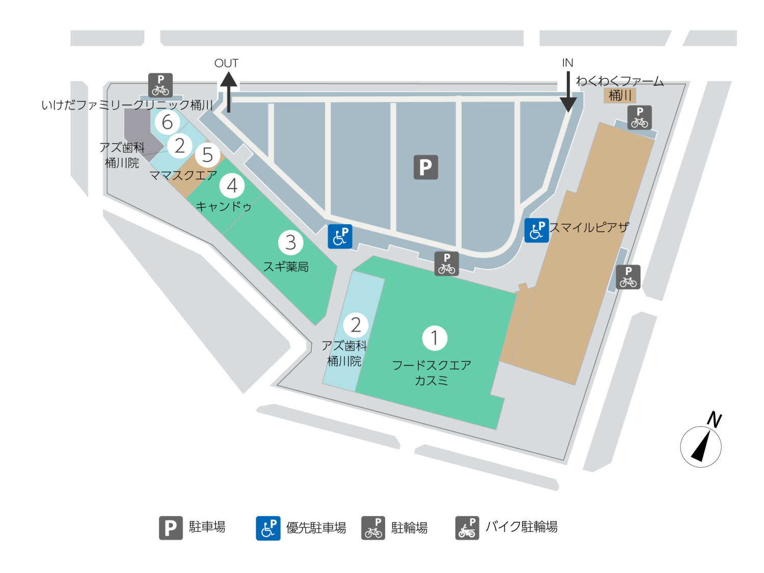 フレスポ桶川1階フロアマップ