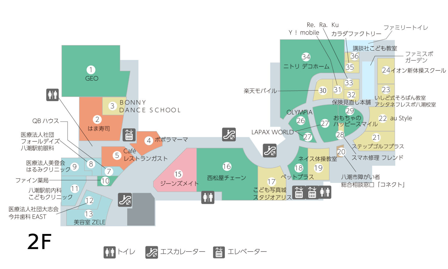 フレスポ八潮2Fフロアマップ