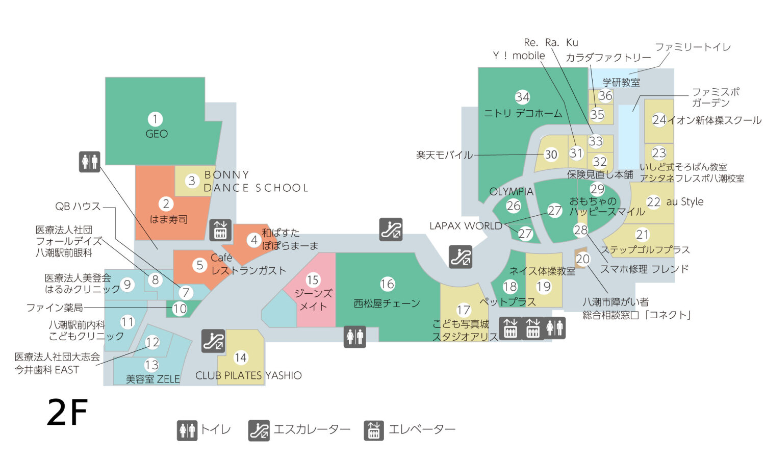 フレスポ八潮2Fフロアマップ