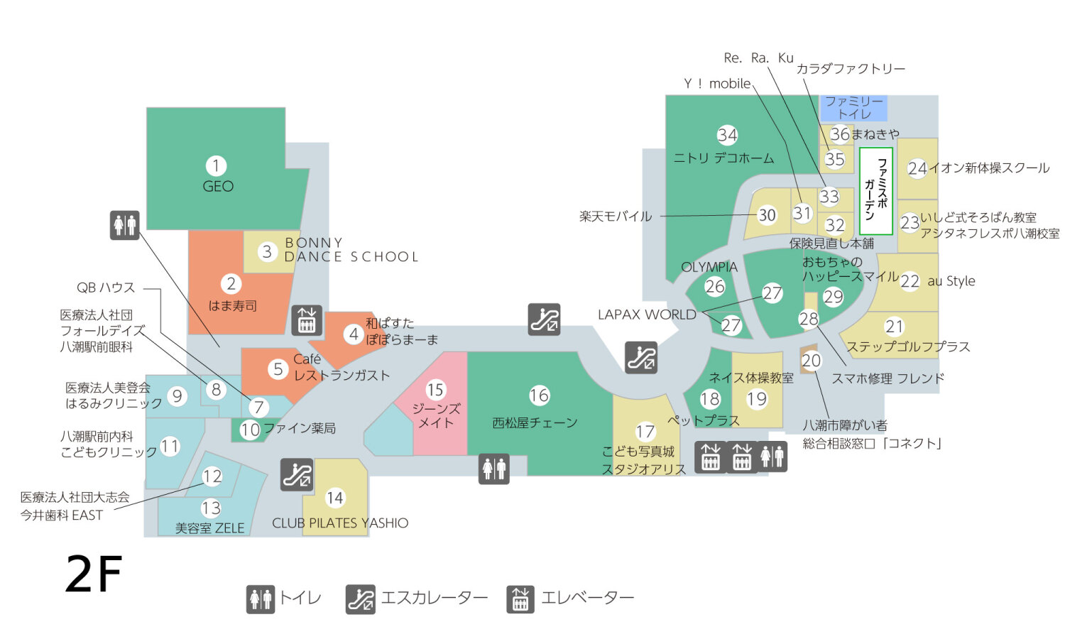 フレスポ八潮2Fフロアマップ